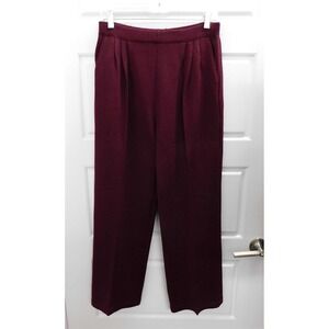 St‎ John Collection Burgundy Santana Pleated Front Pants USA 8